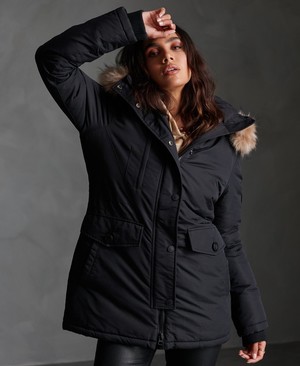 Superdry Ashley Everest Parka Női Kabát Fekete | CBYWV4685